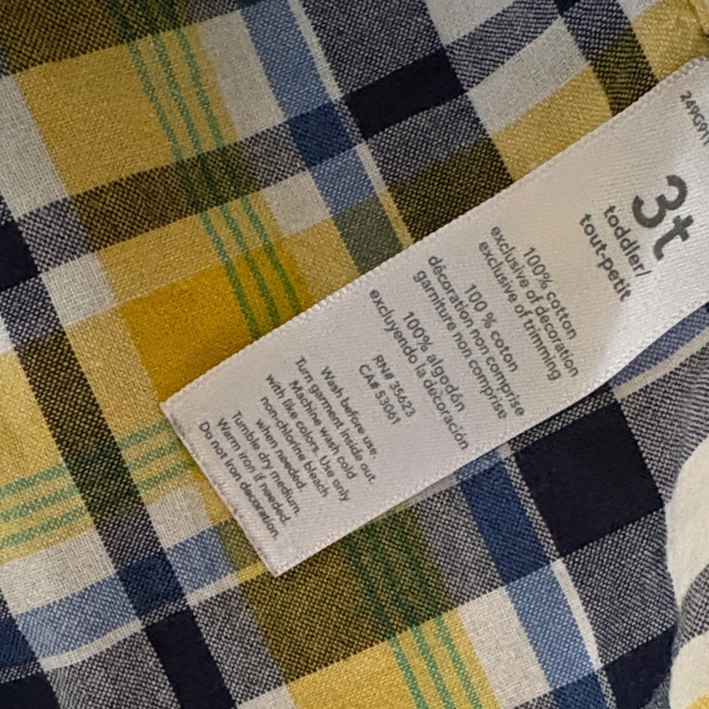 Carter’s Boys Plaid Shirt 3t - Picture 4 of 5